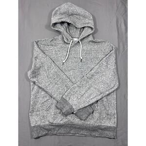 Old Navy Hoodie Mens Large Gray Marl Cotton Fleece Lined Ribbed Gym Training